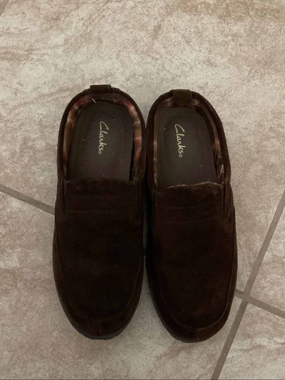 Clarks Men's Dark Brown Suede Slip-On Loafers
